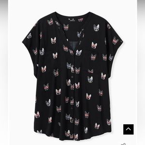 Black Torrid Bulldog Blouse